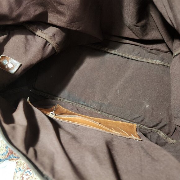 Force Ten West Authentic Handmade Leather Large Duffle Bag Vtg British Tan - Picture 12 of 12